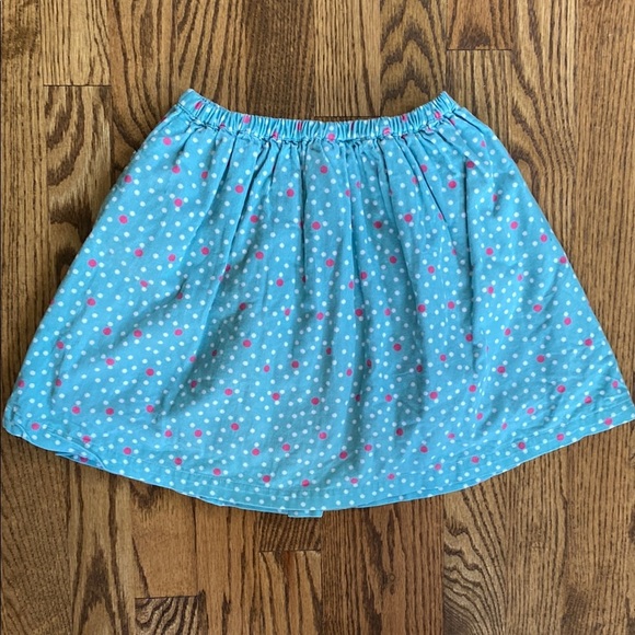 Turquoise with pink/white polka dots, Mini Boden lightweight corduroy skirt, 5-6 - Picture 8 of 12